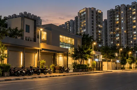 Kondapur, Hyderabad, at night