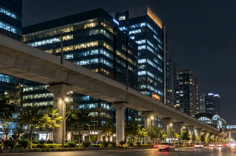 Madhapur, Hyderabad, at night
